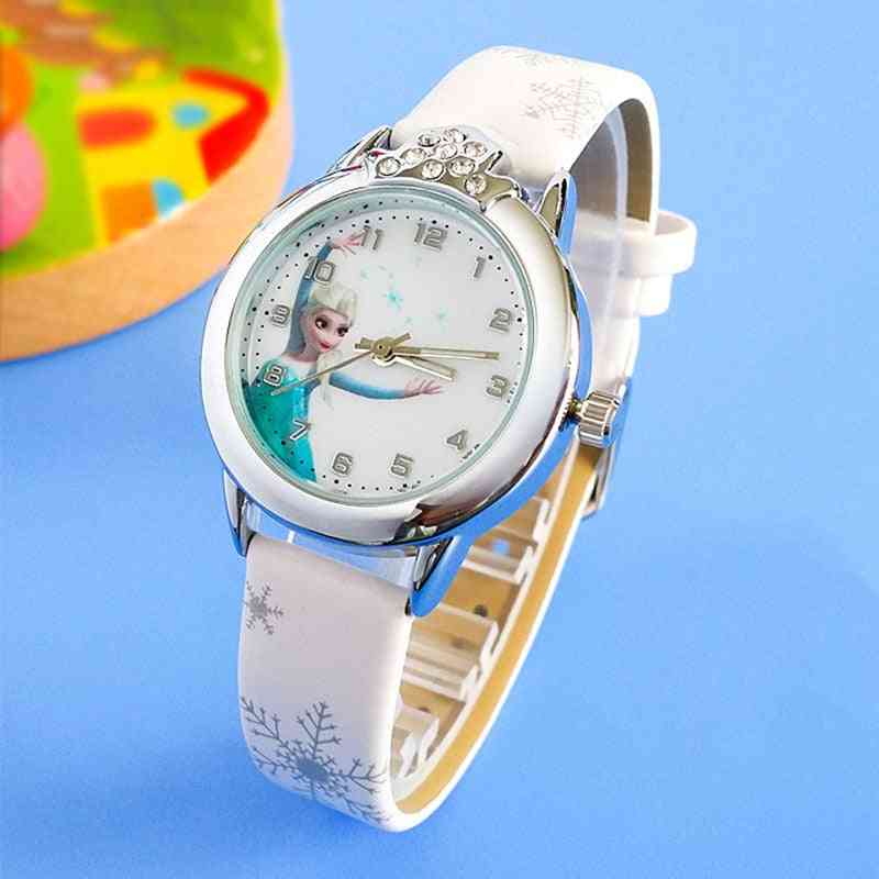 Princess Pattern Watch, Cartoon Leather Quartz Wristwatch For