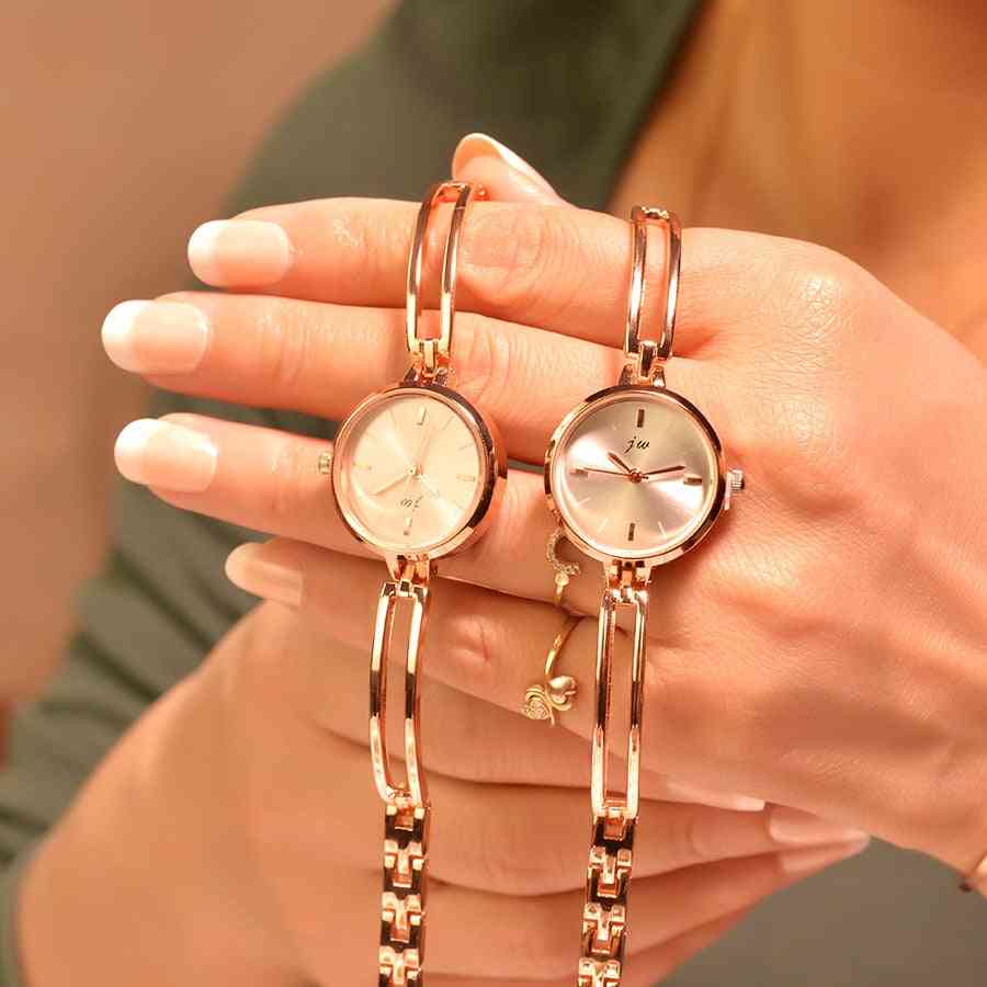 Horloges voor damesarmbanden, quartzhorloges van roestvrij staal
