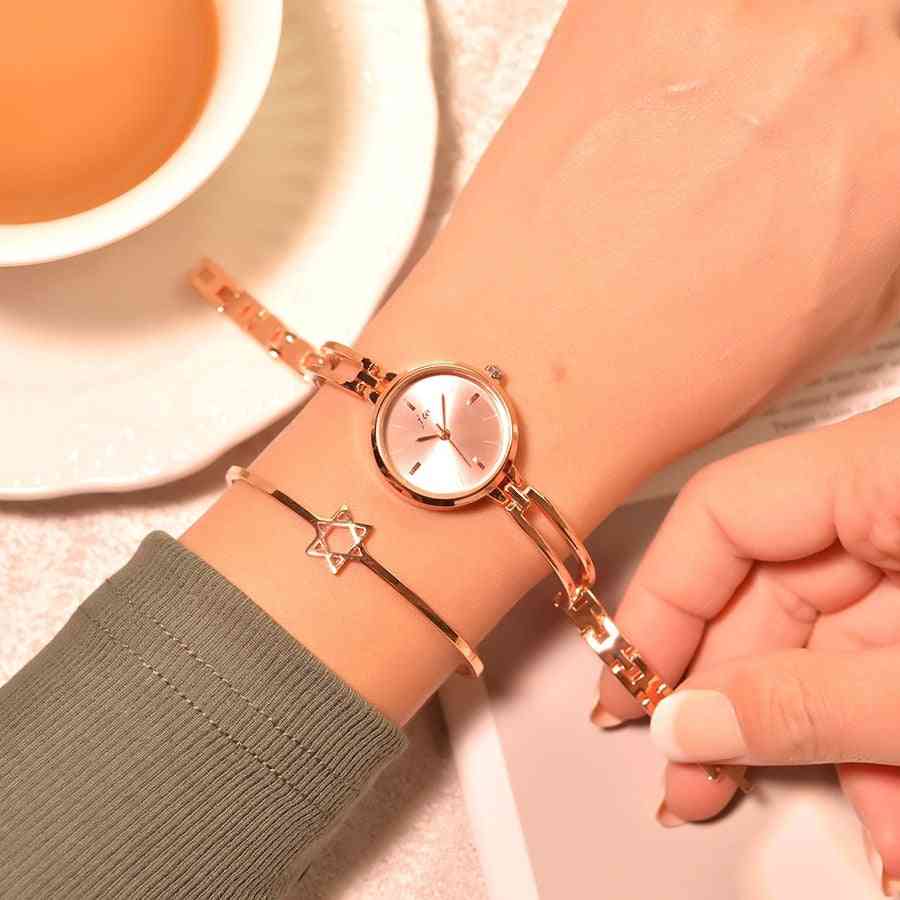 Montres-bracelets pour femmes, montres-bracelets à quartz en acier inoxydable