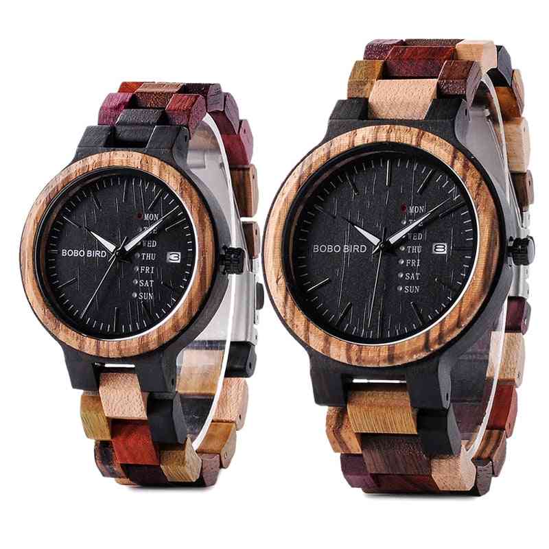 Kremenné farebné drevené hodinky/ženy