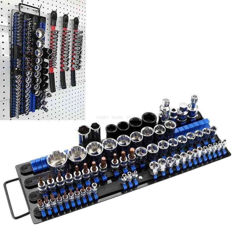 Organizador de herramientas de accionamiento de soporte de rack de almacenamiento de llave de tubo, soporte de acabado