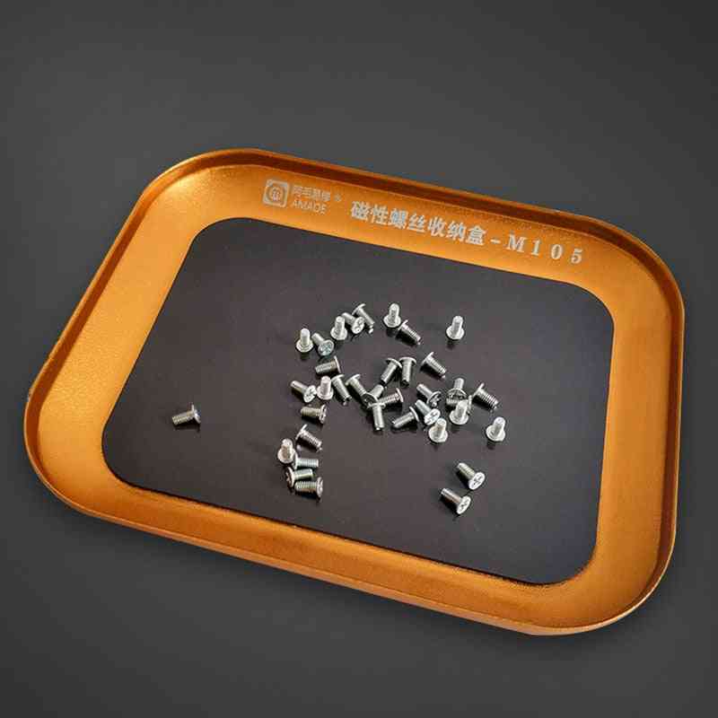 Aluminum Alloy Magnetic Screw Storage Box - Small Parts  Plate Tray