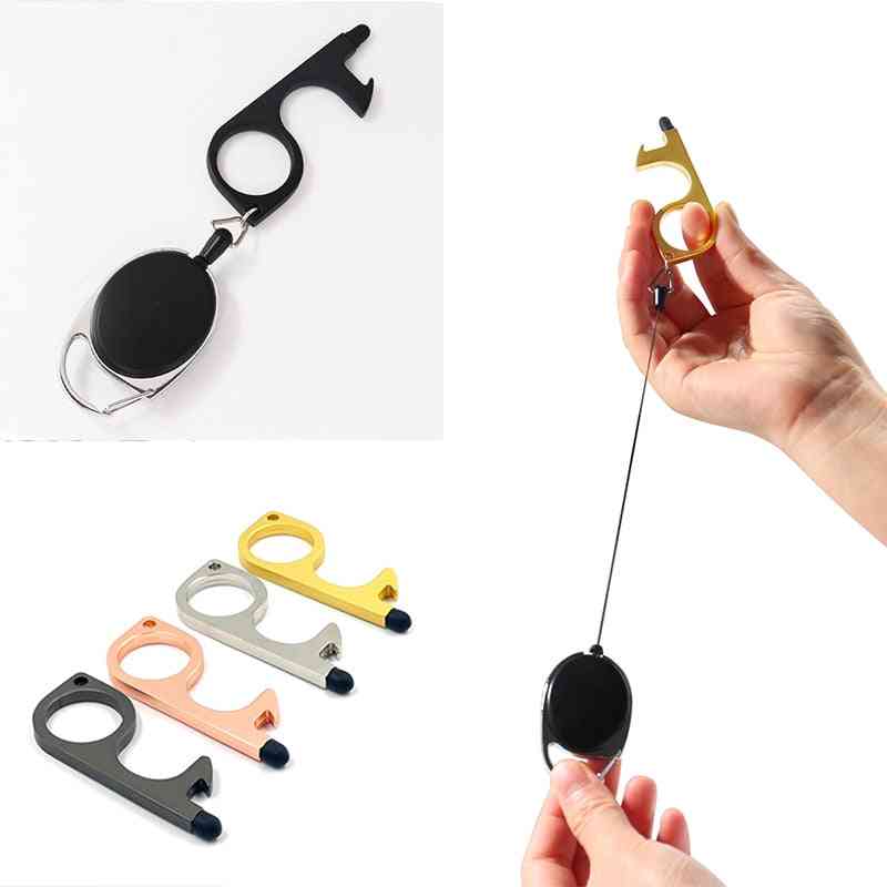 No Touch Door Opener With Telescopic Rope - Multifunction Clean Key Chain