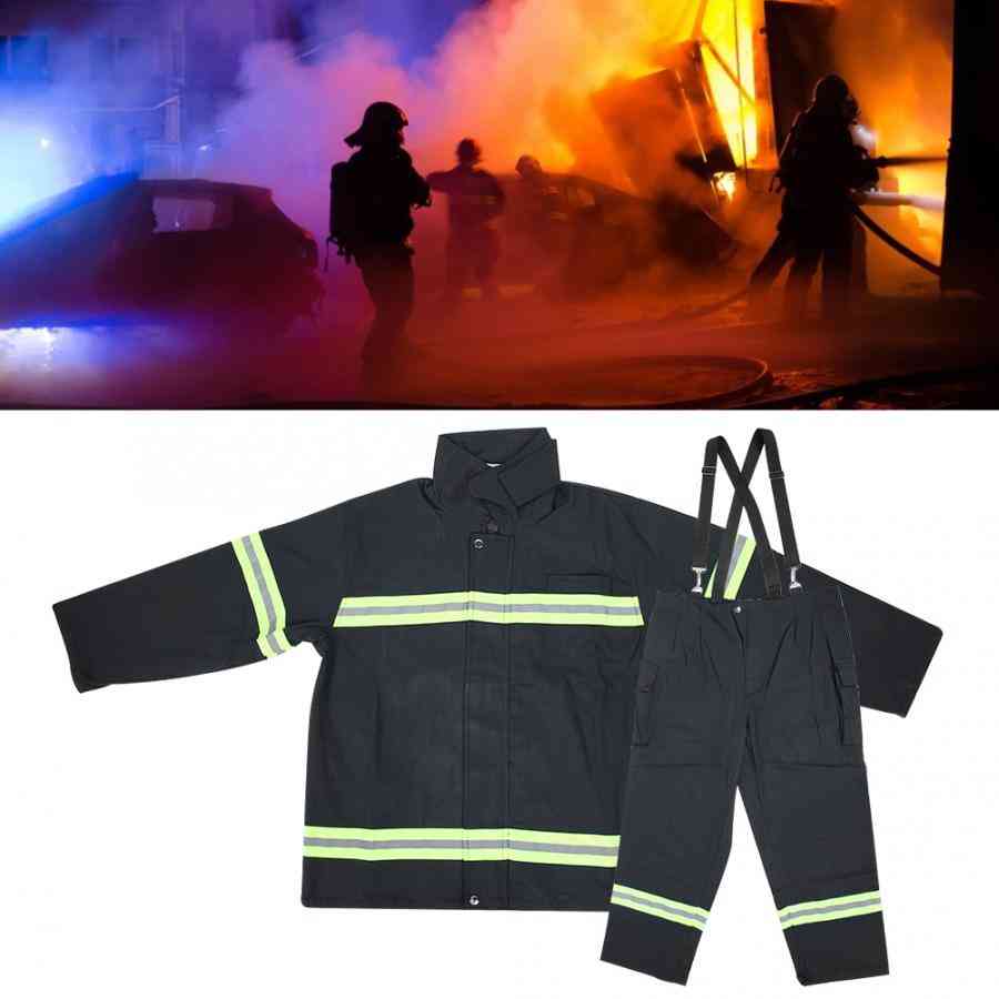 Flame Retardant Clothing Fireproof, Heatproof Firemen Protective Reflective Coat, Trousers