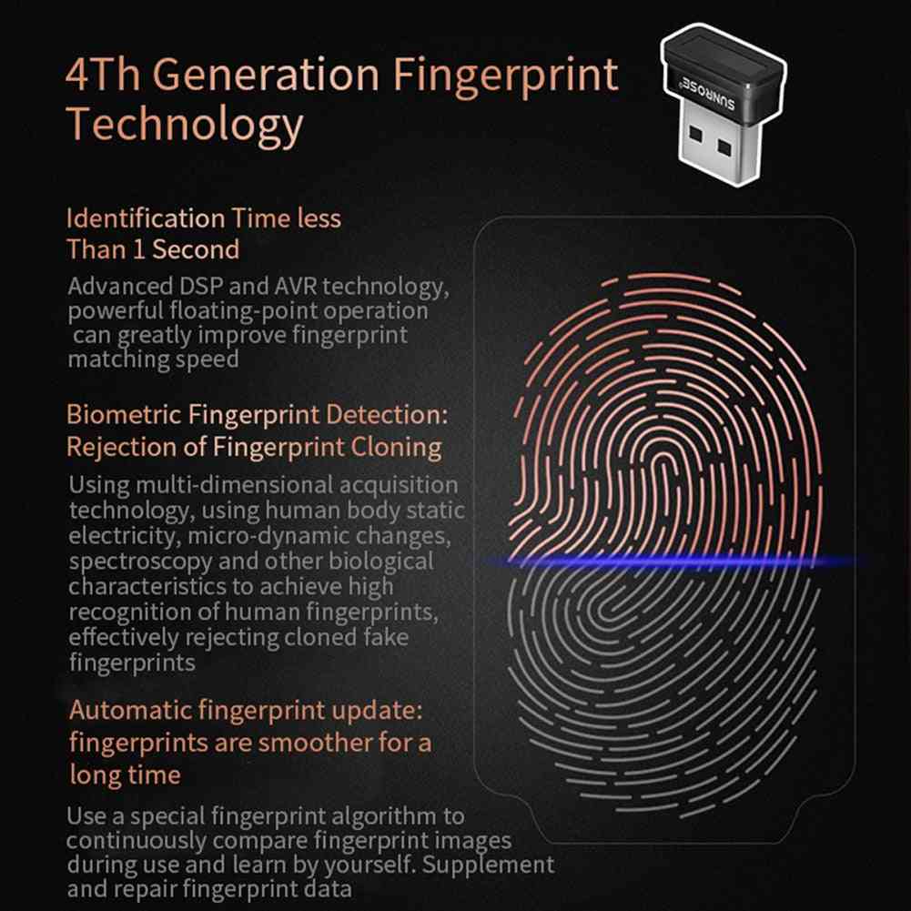 Woopower Security Key Reader, Laptop Office Pc Sensor Mini Fingerprint Scanner