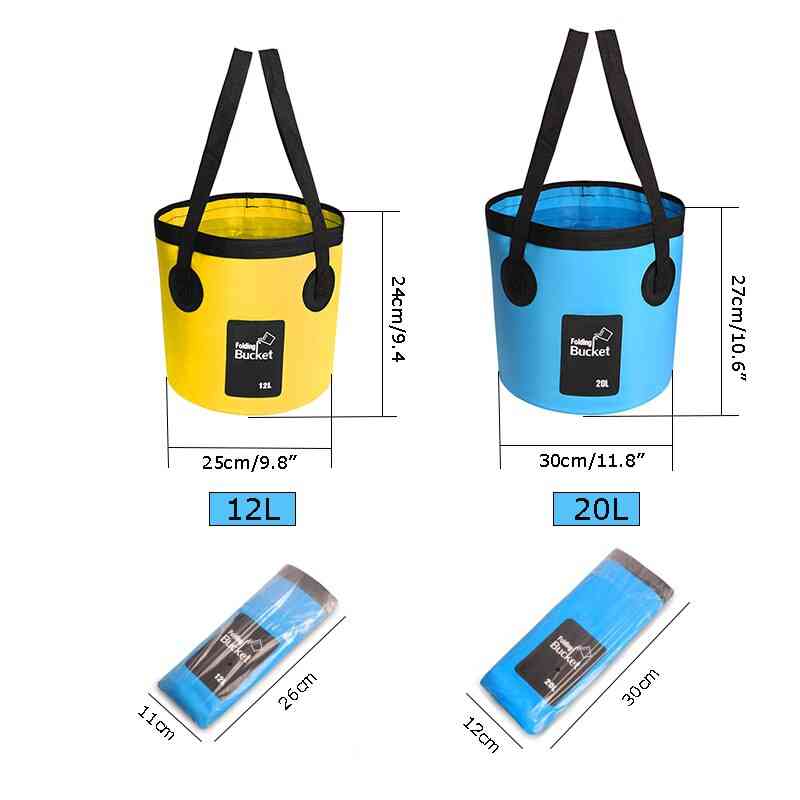 Foldable Collapsible, Sink Bucket, Wash Basin, Camping Water Pot, Bag Container