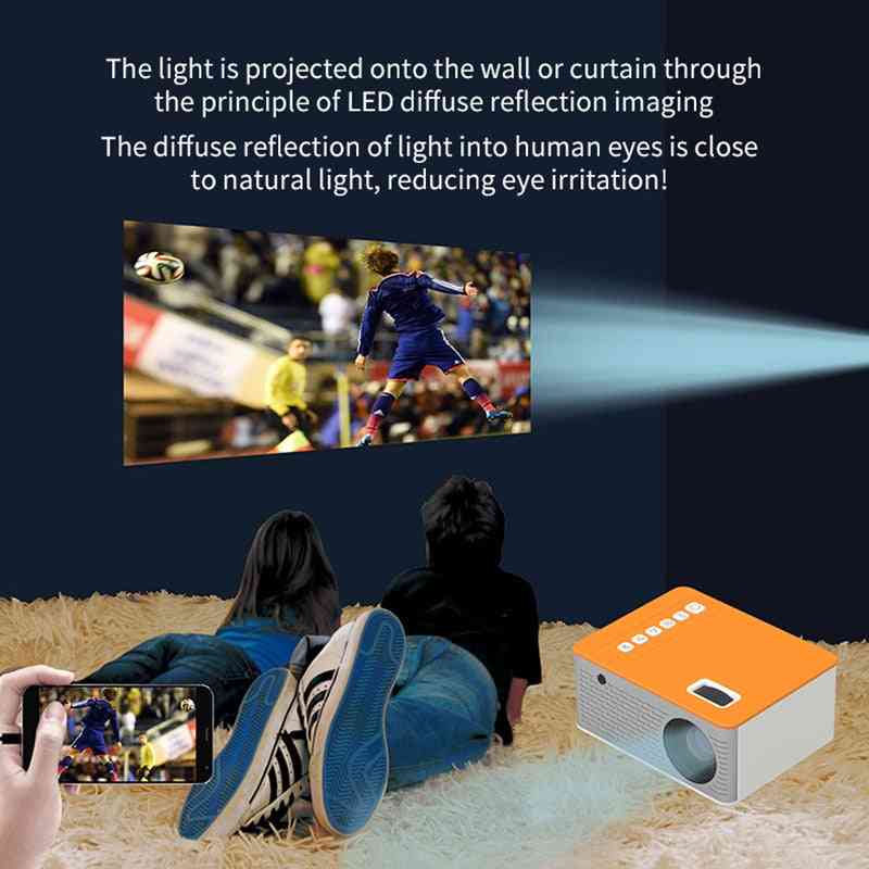 Portable Video Projector, Home Theater, Cinema Support, Mobile Phone Led Lamp