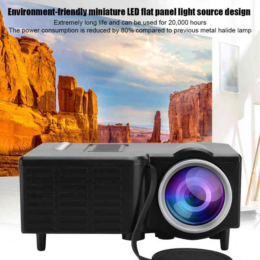 Led Mini Office Projector, Physical Resolution, Portable, Video Usb Tf-card Home Player