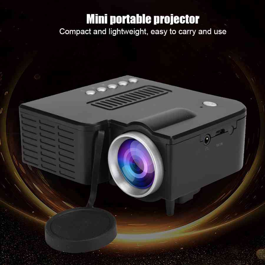 Mini proyector de oficina led, resolución física, portátil, video usb tf-card home player