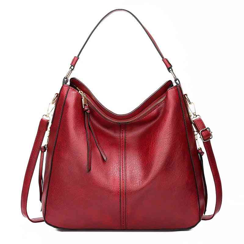Hobo Bag Leather Women Handbags Female Leisure Shoulder Bags