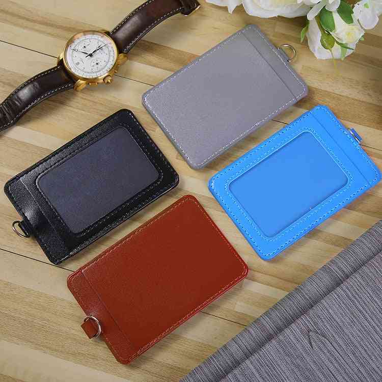 Pu Leather Id Credit Card Holder, Students Bus Cards Case & Men