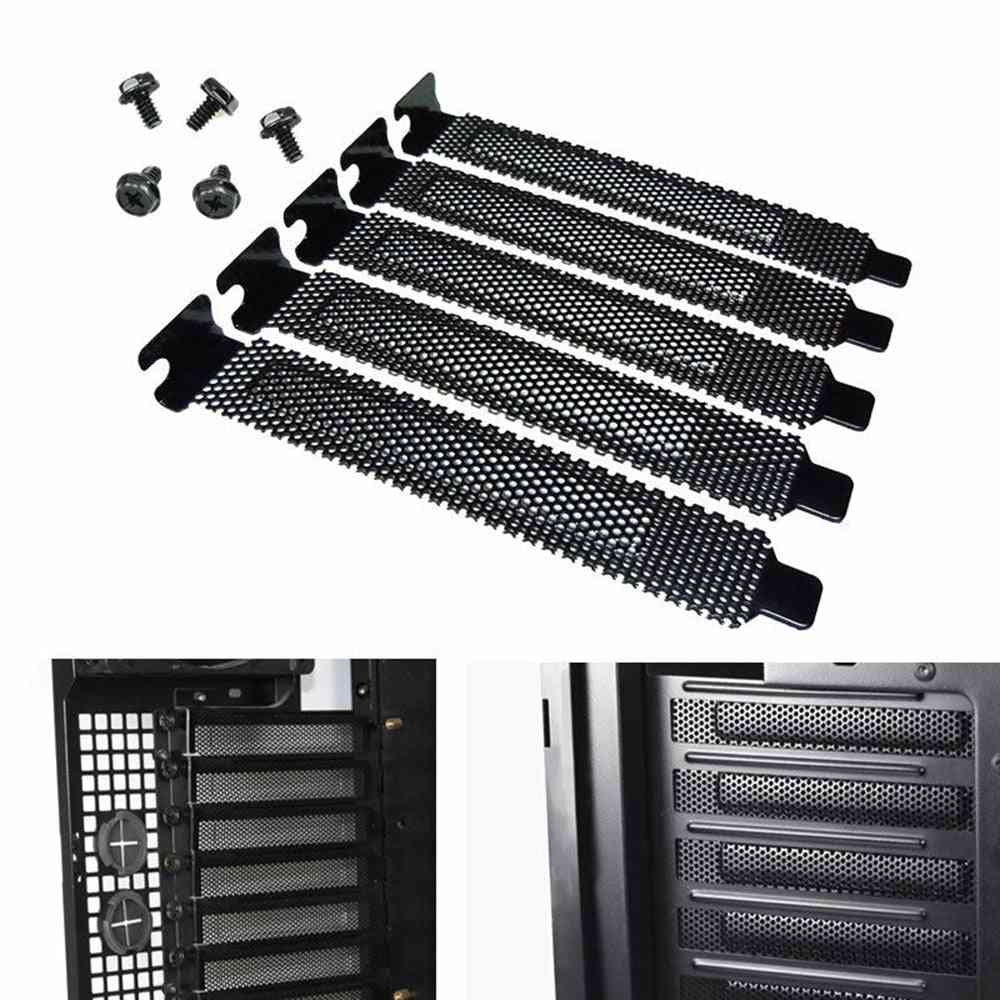 Pci Slot Cover Dust Filter Blanking Plate Hard Steel With Screws Desktop Pc Case