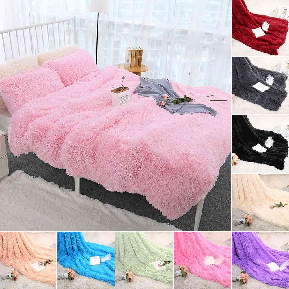 Soft  Warm Fluffy Shaggy Bed Sofa Safety Bedding Comfortable Blanket