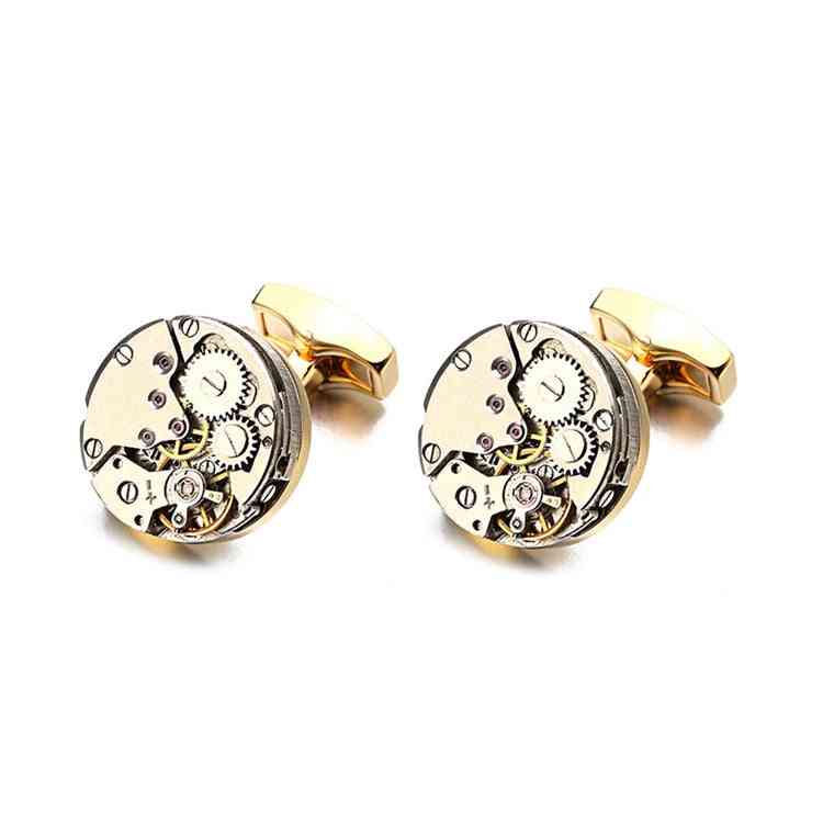 Watch Movement Cufflinks For Immovable Stainless Steel Steampunk