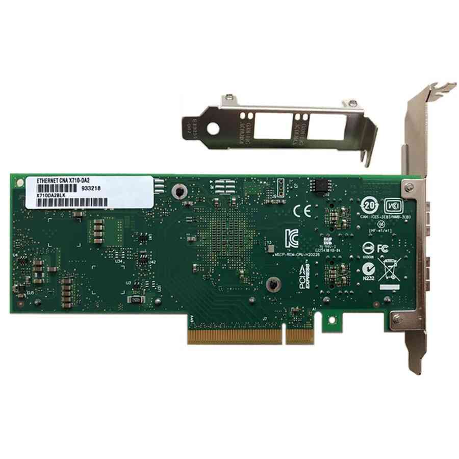 ערכת שבבים אינטל PCI x8 יציאת ממשק אופטי נחושת כפולה כרטיס רשת