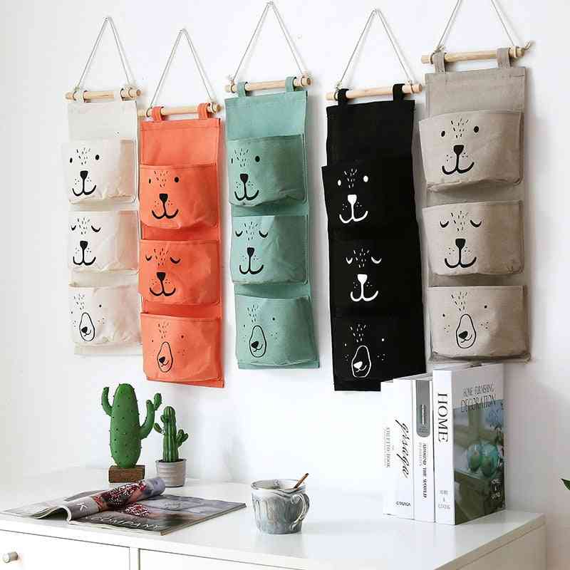 Wall Hanging Bathroom Toy Bags Organizer, Linen Closet Pouch