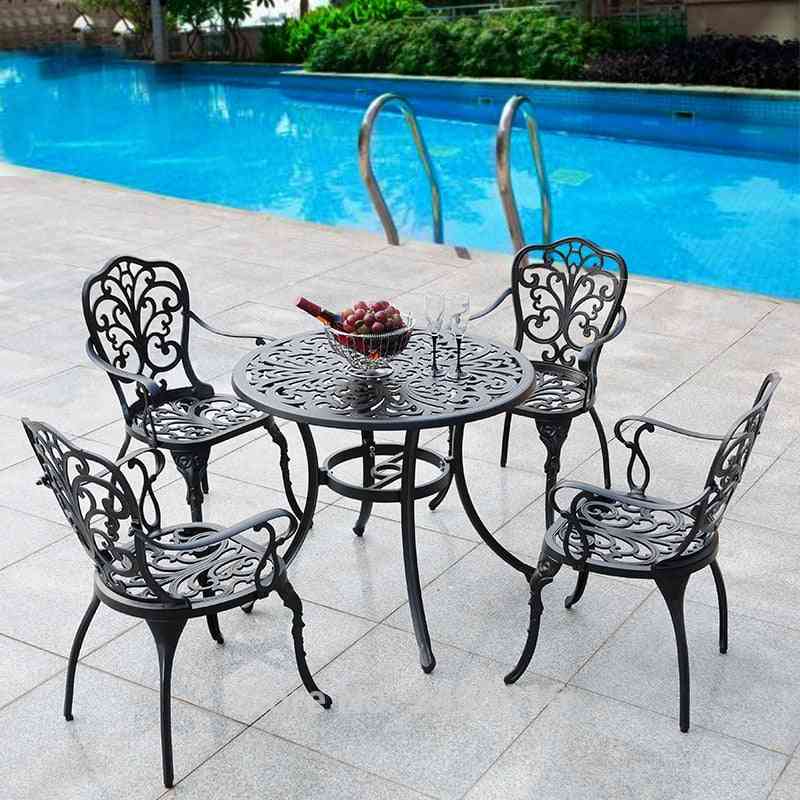Garden Chair Table Solid Cast Patio Furniture Dining Set