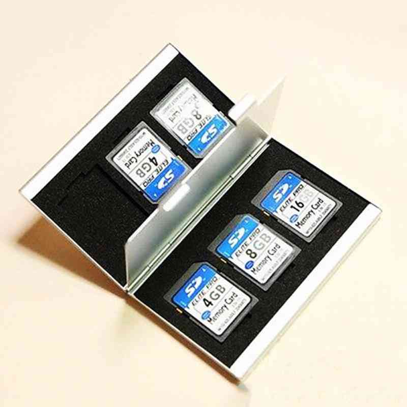 Double-layers Aluminium Alloy Sd Card Storage Box, Protector Case