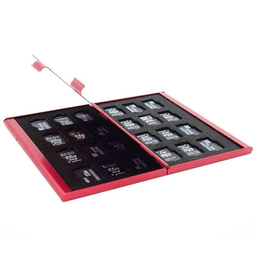 Hliníkové puzdro na pamäťovú kartu, krabica, držiaky na micro pamäťovú SD kartu