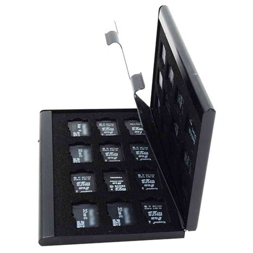 Estojo de alumínio para cartão de memória, caixa, suportes para cartão micro SD