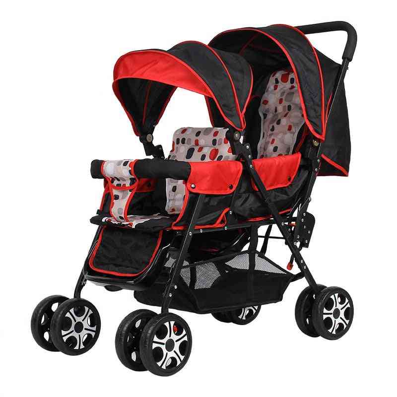 Twin Lightweight Folding Front And Rear Reclining Baby Stroller