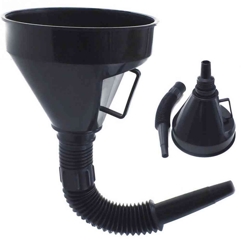 Car Filling Funnel With Extension Hose Pour Oil Tool Motorcycle Diesel Gasoline Tool Truck Spout