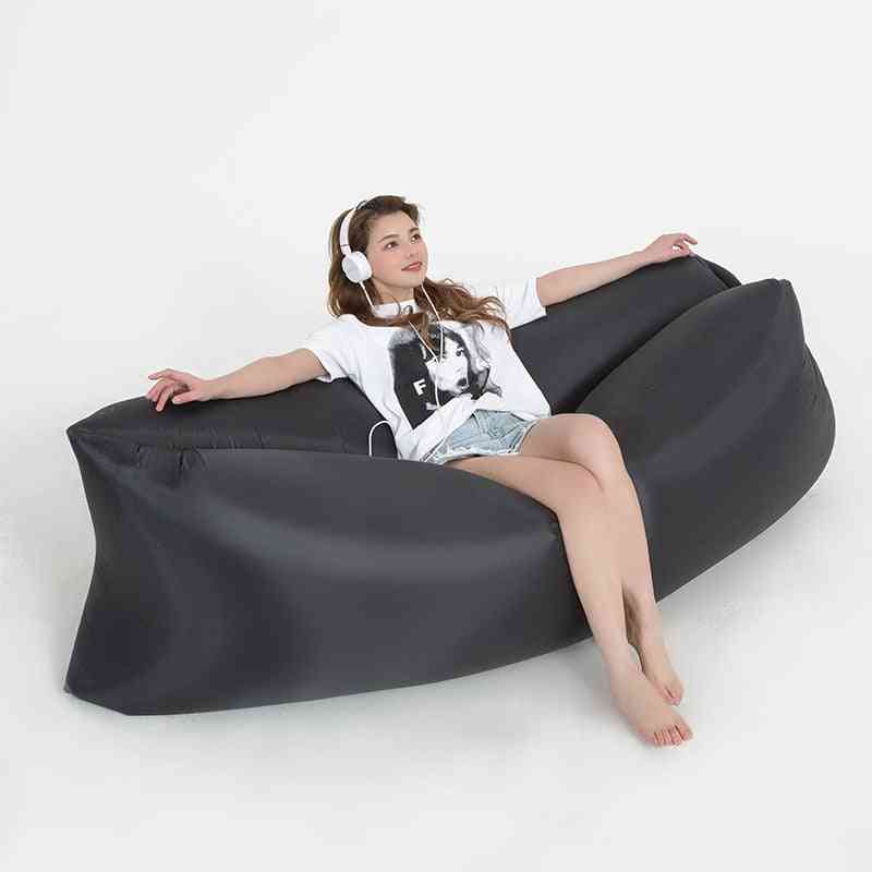 Outdoor Camping Inflatable Sofa, Portable Ultralight Beach Sleeping Bag Air Bed