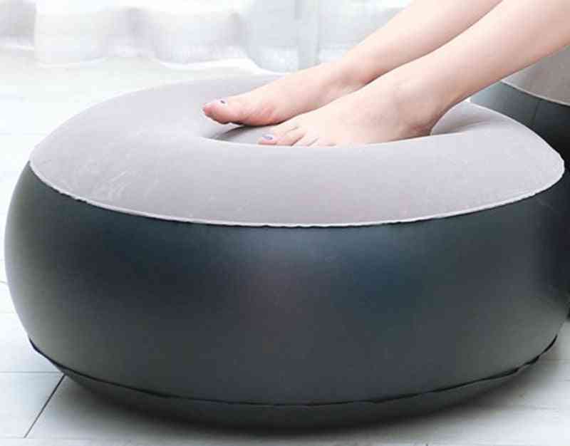 Outdoor Inflatable Stool, Foot Rest Pillow Blow Up Round Air Seat
