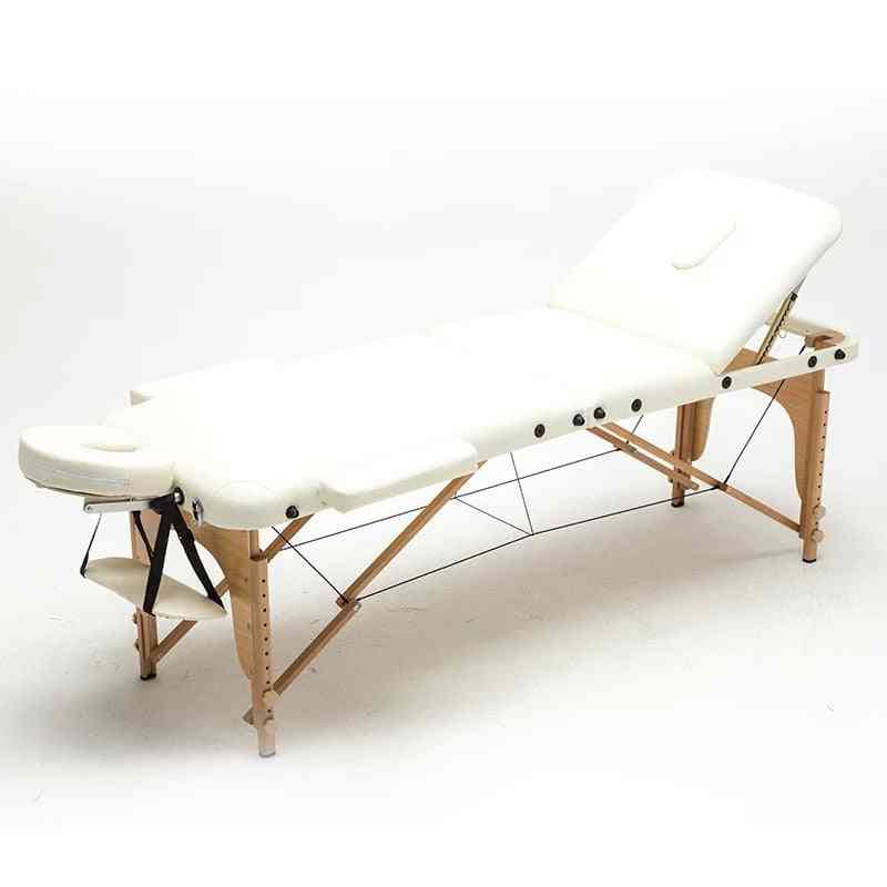 Nastavitelný kožený masážní stůl, přenosné skládací salonní masážní lůžko