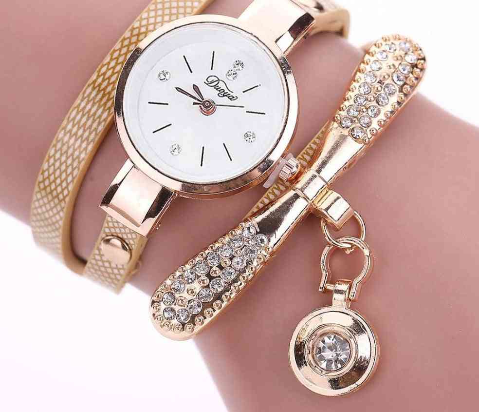 Relojes de pulsera - reloj de pulsera de cuarzo de moda de cristal dorado de lujo