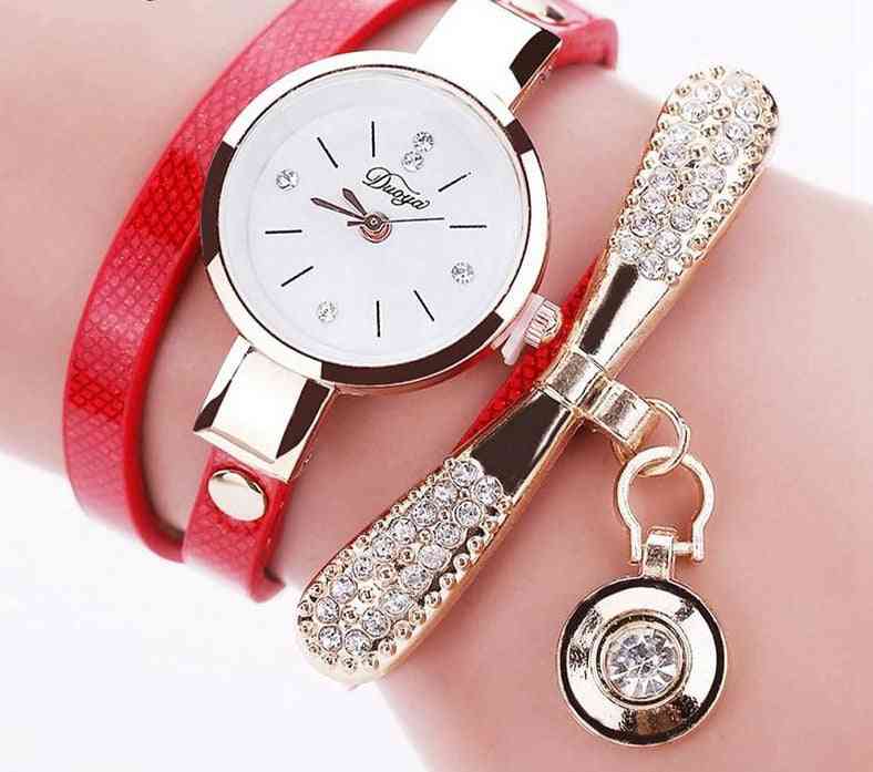 Bracelet Watches - Luxury Gold Crystal Fashion Quartz Wristwatch