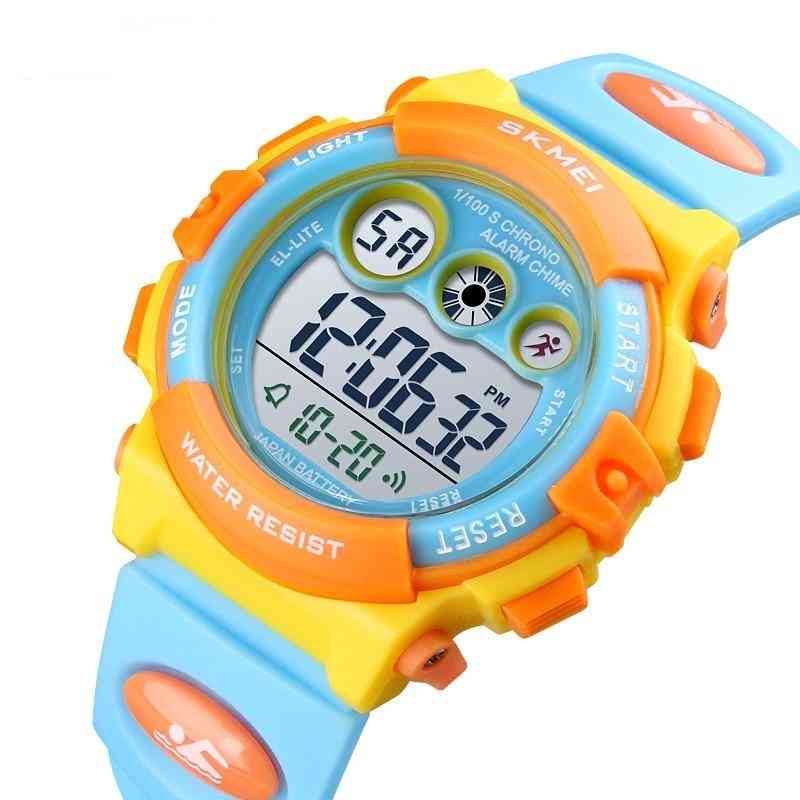 Dětské sportovní hodinky, vodotěsné, digitální LED