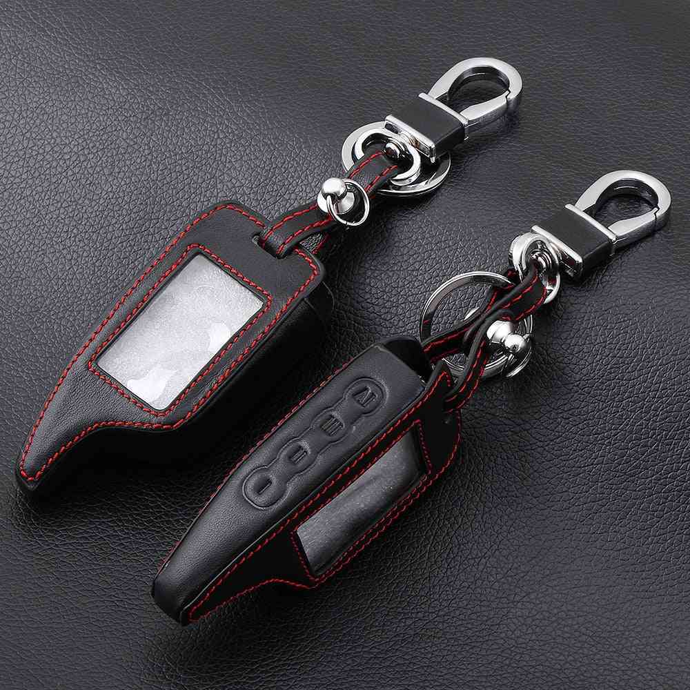 Leather Alarm Remote Keychain Case, Cover Holder