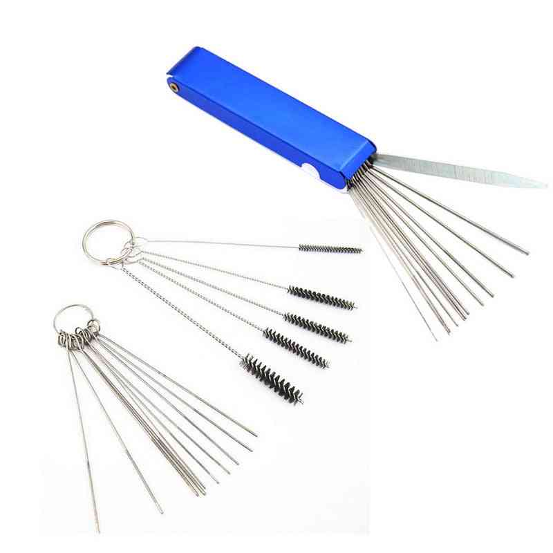 Motorcycle Carburetor Cleaning Tool, Carbon Dirt Jet Remove Brushes Needles