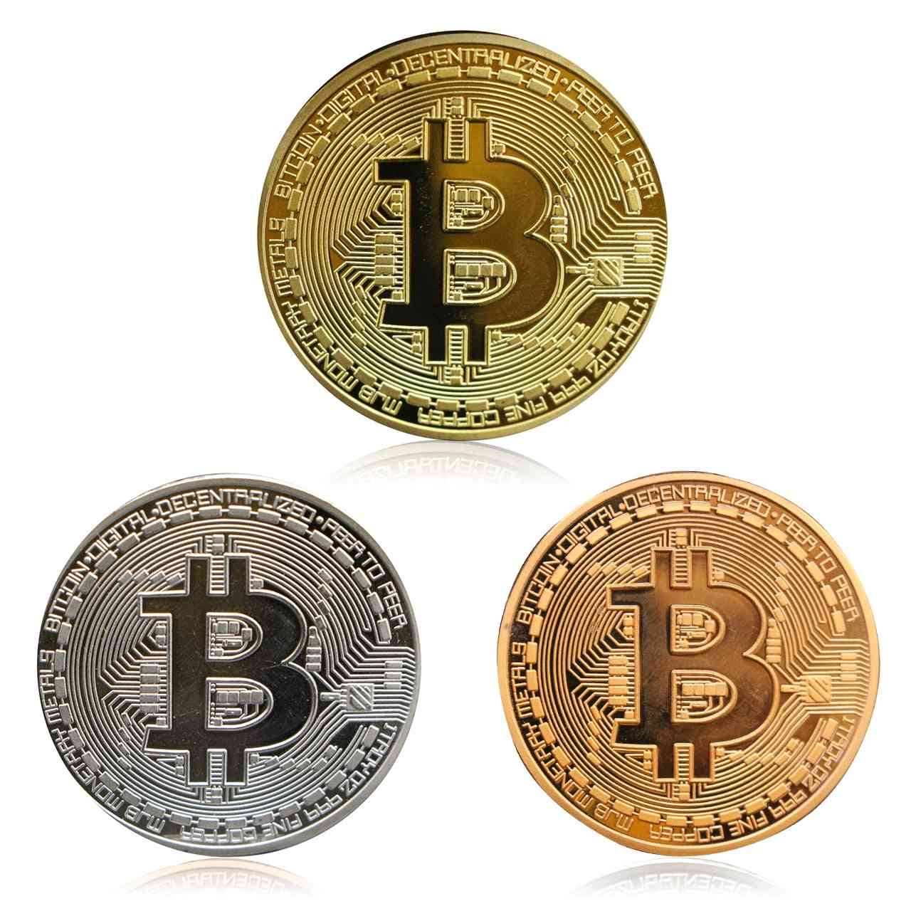 Bitcoins Physical Metal Fictitious Currency- Commemorative Medal