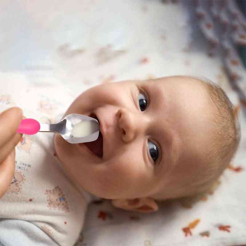 Baby tester porslin efterrätt sked