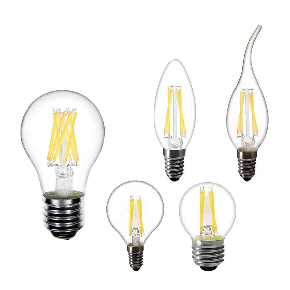 Led svíčka vintage lampa, globe filament edison, žárovky