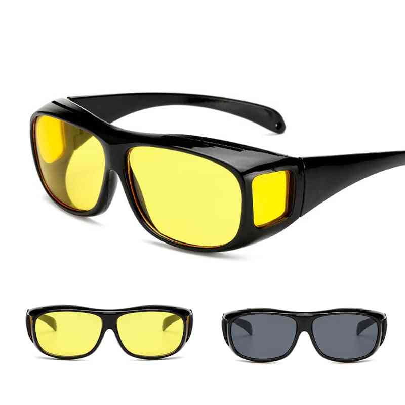 Sports Riding Night Vision Glasses, Yellow Brightened, Driver Wind And Radiation Goggles