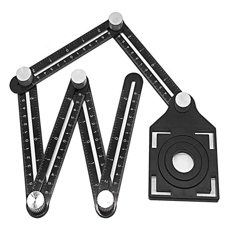 локатор за отвори за плочки регулируем инструмент за измерване на владетел универсален ъглов шаблон