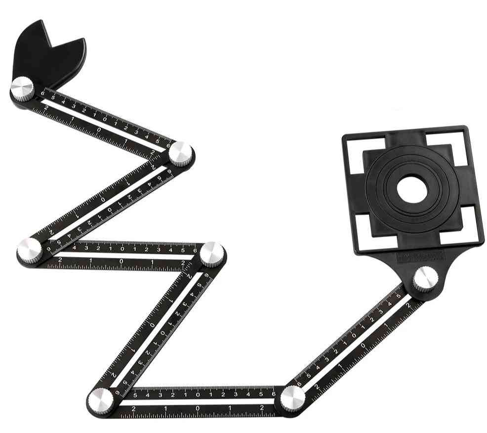 Localizador de orificios para baldosas regla de medición de herramientas ajustable plantilla angular universal