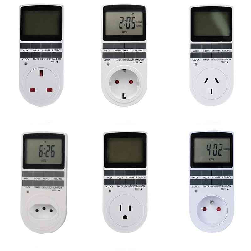 Electronic Digital Timer Switch Plug Kitchen Timer Outlet Hour Programmable Timing Socket