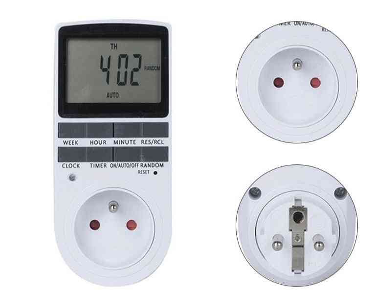 Electronic Digital Timer Switch Plug Kitchen Timer Outlet Hour Programmable Timing Socket