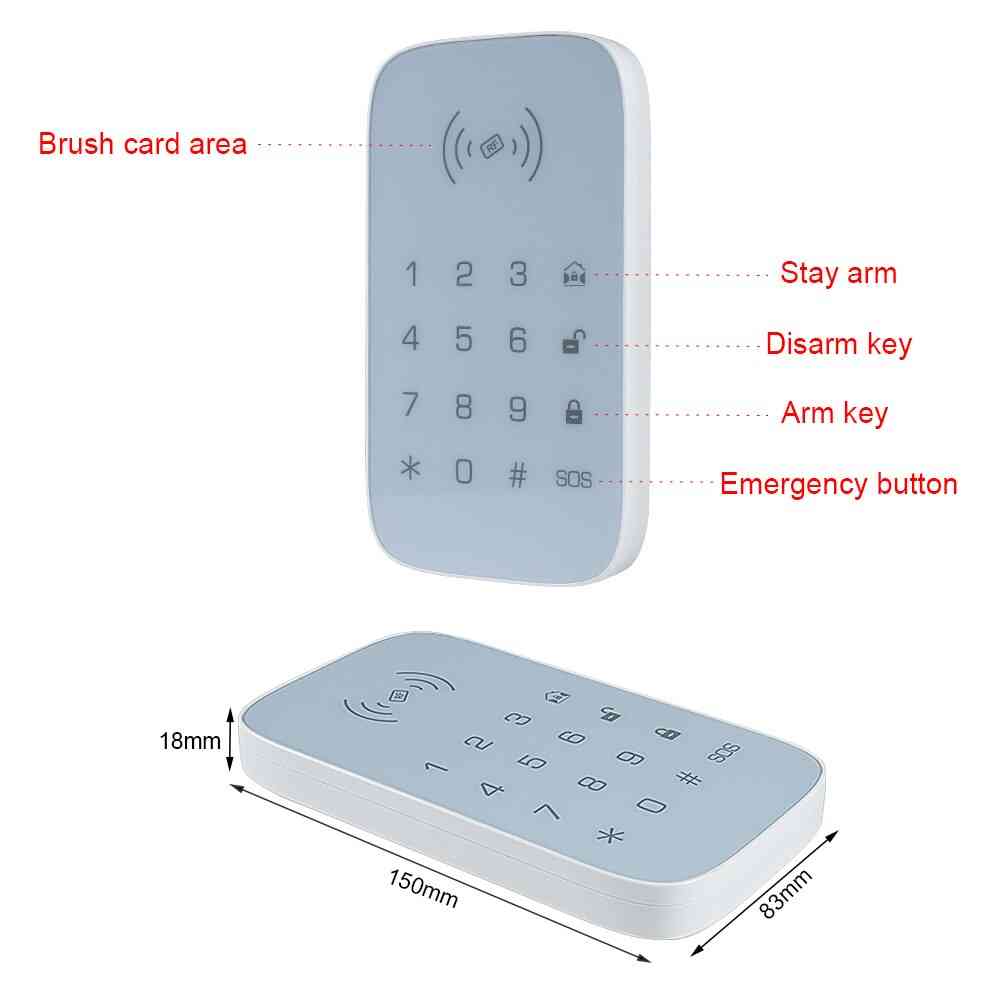 Bezdrôtová klávesnica pre súpravu bezpečnostného systému, ústredňa ústredne požiarnej signalizácie