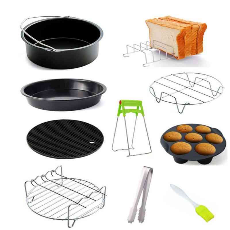Air Fryer Accessories-pizza Tray Grill Toast Rack Steam Insulation Pad