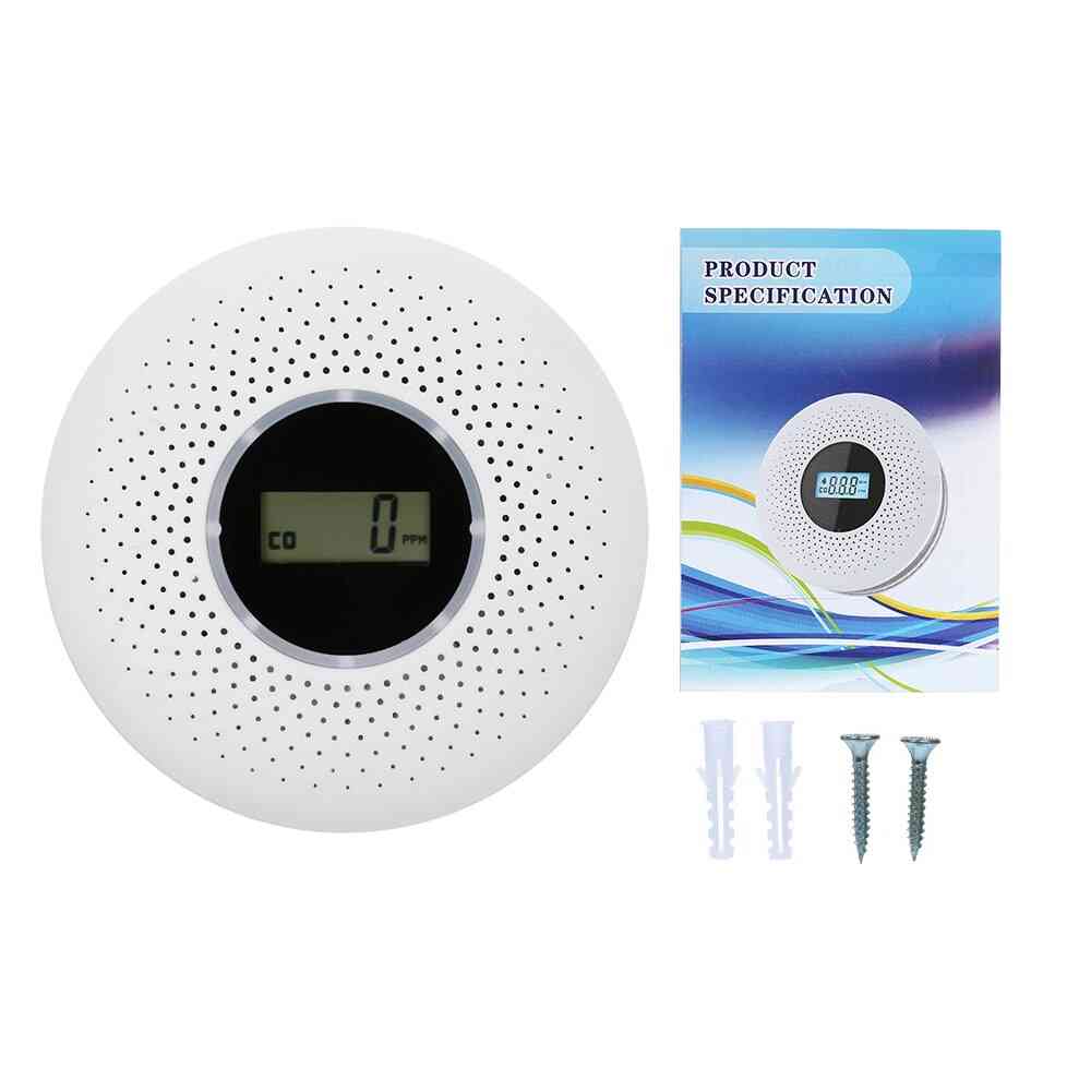 2 In 1 Carbon Monoxide & Smoke Detector, Co Alarm With Led Light, Flashing Sound Warning