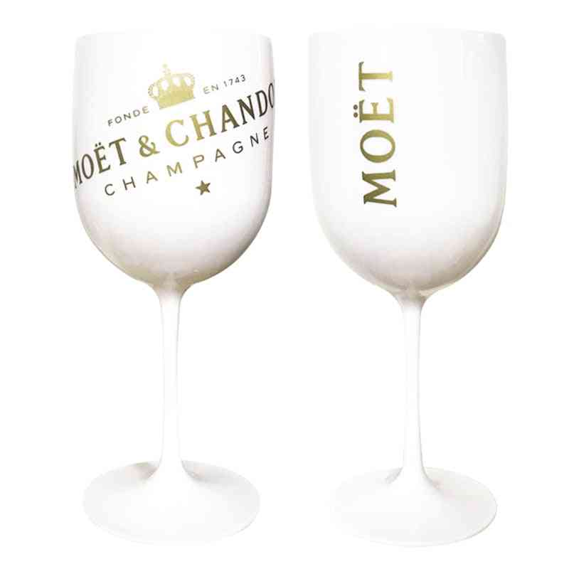 White Moet Plastic Acrylic Goblet Celebration Party Drink  Wine Champagne Glass Plastic Cup