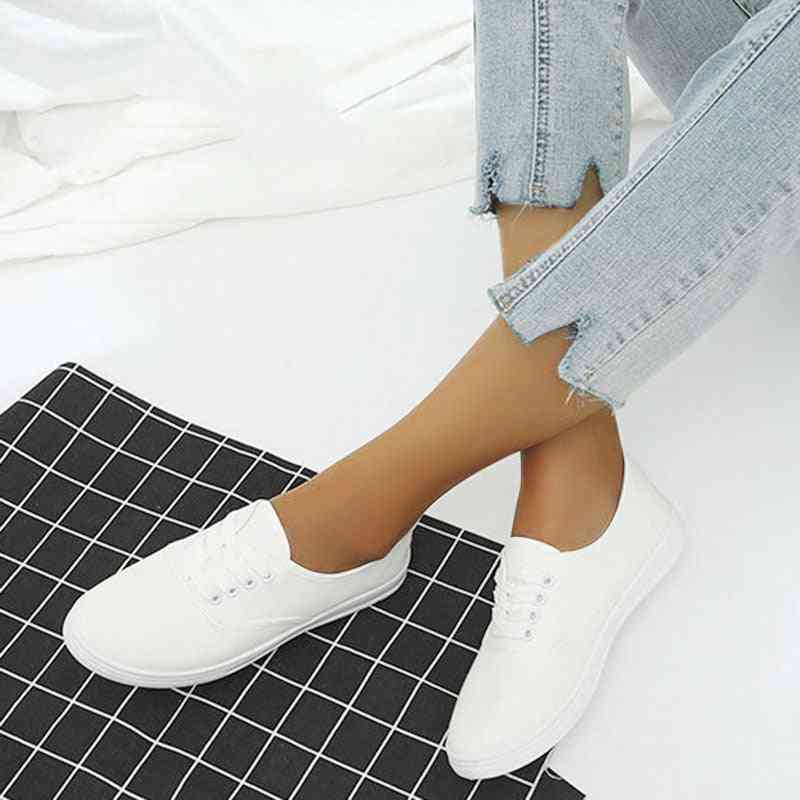 Loafers canvas sneakers för avslappnade andningsskor för kvinnor