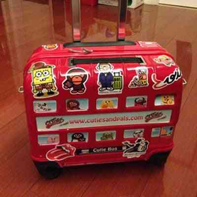Cute Bus Car Pattern Rolling Luggage Suitcase