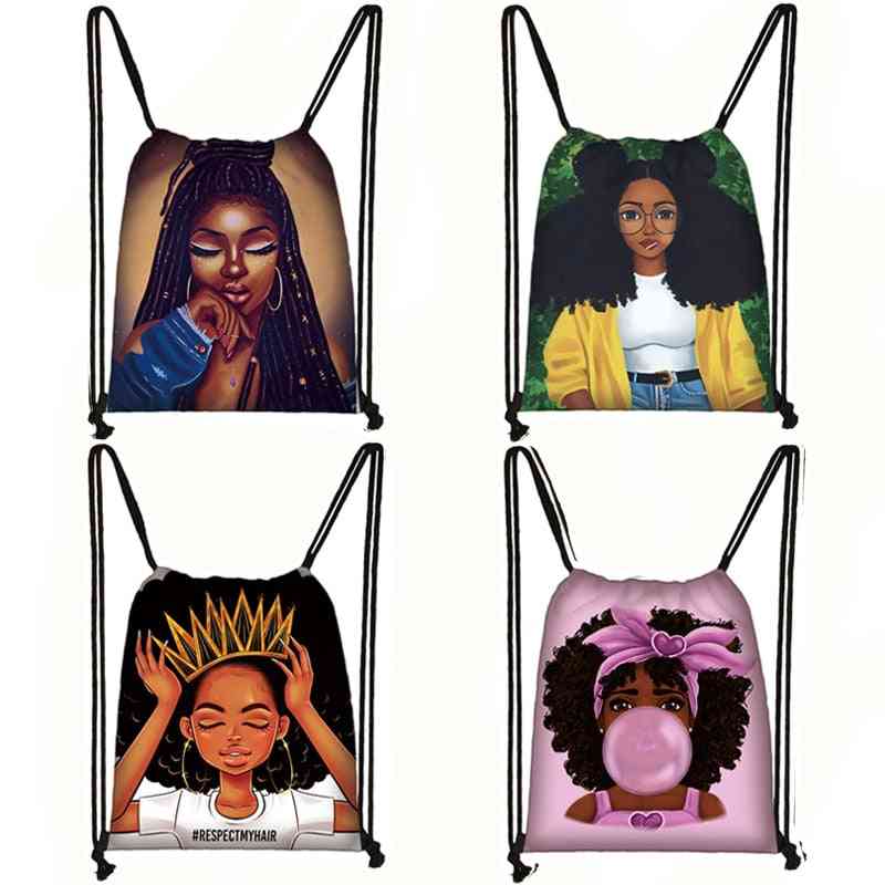Afrokuvioitu kiristysnauha naisten matkalaukku, muoti säilytyslaukut