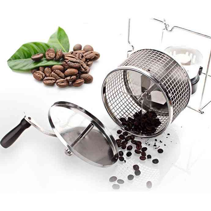 Stainless Steel Coffee Roaster, Hand-operated Bean Baking Maker Machine